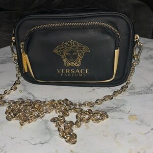 Versace Parfums Crossbody Bag Purse Handbag Gold Medusa